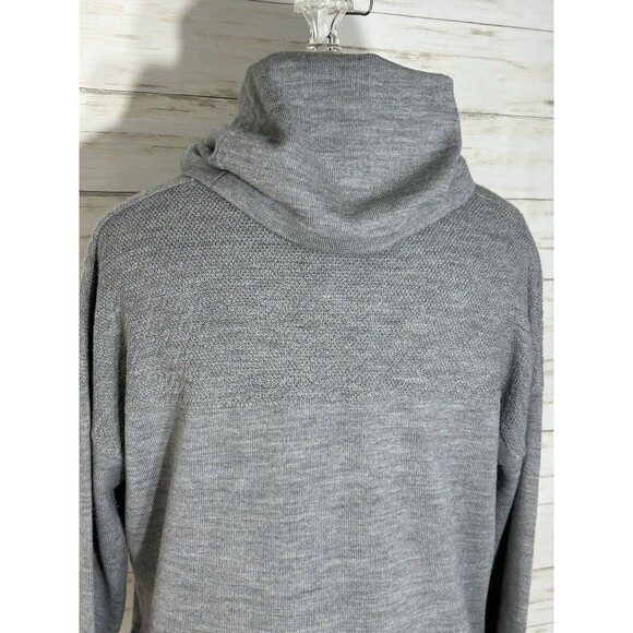 Adrienne Vittadini MEDIUM Gray 100% Extra Fine Merino Wool COWL Collar Sweater - Picture 11 of 16